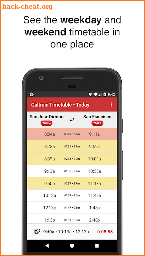 Caltrain Timetable screenshot