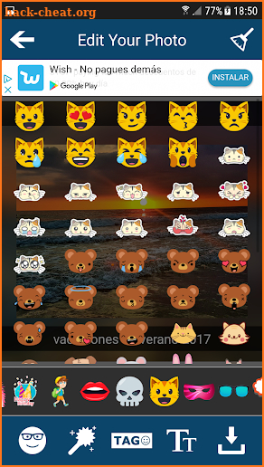 Camara emoji editor stickers screenshot