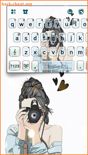 Camera Girl Keyboard Background screenshot