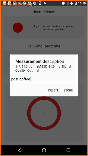 Camera Heart Rate Variability screenshot