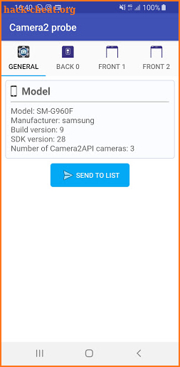 Camera2 probe screenshot