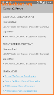 Camera2 Probe for Android 5.0+ screenshot
