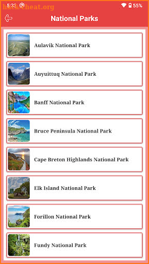 Canada National Parks screenshot