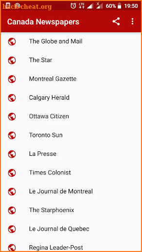 Canada Newspapers screenshot