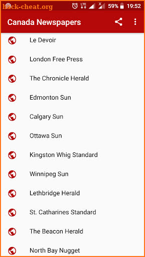 Canada Newspapers screenshot