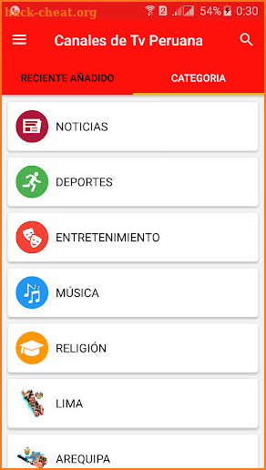 Canales de Television Peruana en vivo por Internet screenshot