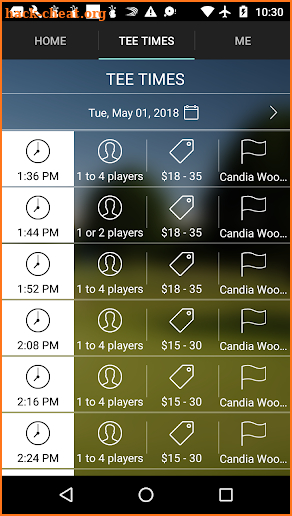 Candia Woods Golf Tee Times screenshot