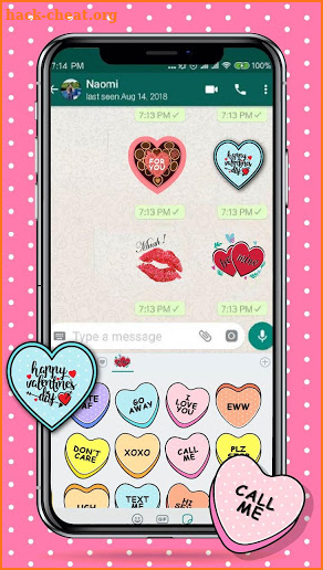 Candy Hearts Valentine Emoji Stickers screenshot