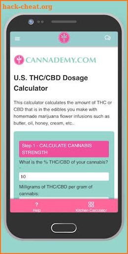 Cannademy Cannabis Dosage Calculator screenshot
