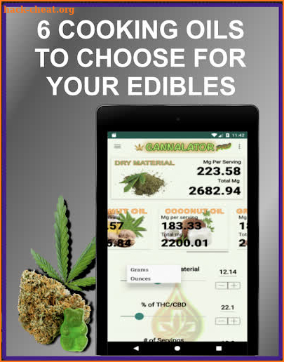 Cannalator cannabis THC edible cookbook calculator screenshot