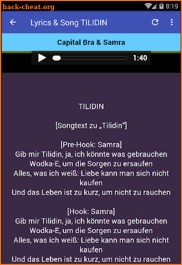 Capital bra ||TILIDIN|| Music & Lyrics screenshot