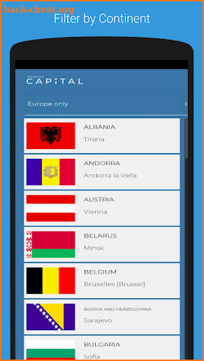 Capital city Government Flag Food Study and quiz screenshot
