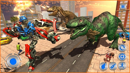 Captain of America Moto Robot Transform Dino Wars screenshot