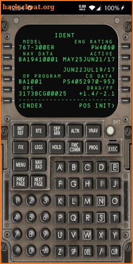 Captain Sim 767 Wireless CDU screenshot