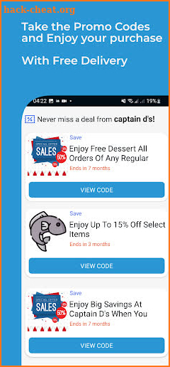 captainds coupon app screenshot