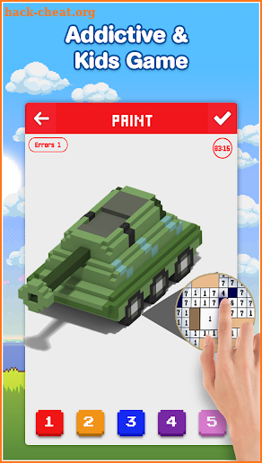 Car, Bike, Truck, Bus Color by Number Game screenshot