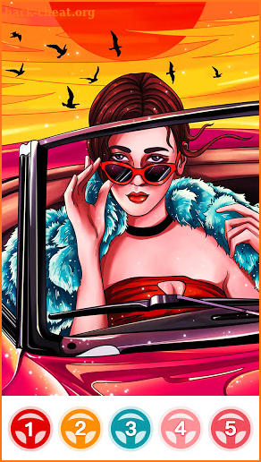 Car coloring book-Hot paint by number game screenshot
