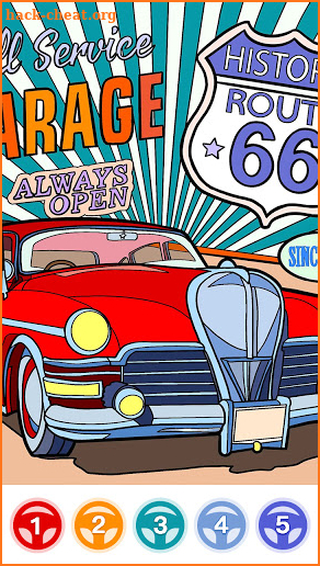 Car coloring book-Hot paint by number game screenshot