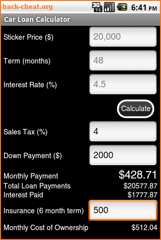 Car Loan Calculator Ad-Free screenshot