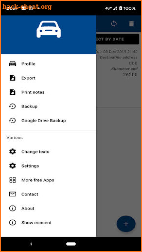 Car logbook App screenshot