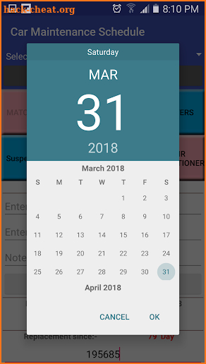 Car Maintenance Schedule screenshot