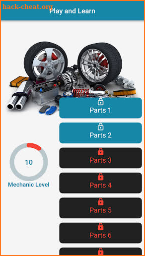 Car parts Quiz Game screenshot