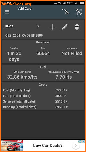 Car Service and Fuel Records screenshot