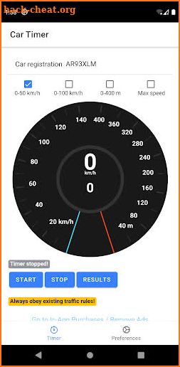 Car Timer - 0-100km/h / 0-60mph GPS timer screenshot