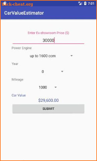 Car Value Estimator screenshot