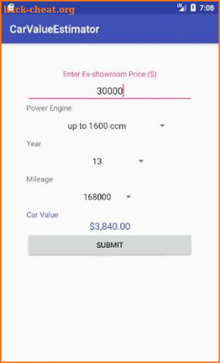 Car Value Estimator screenshot
