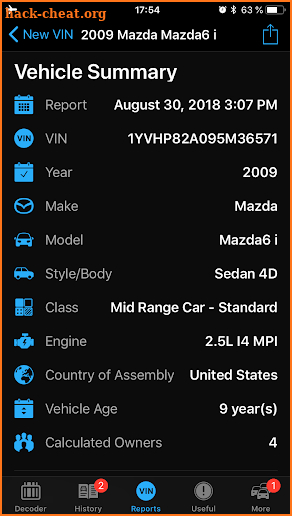 Car VIN Reports screenshot