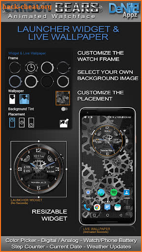 Carbon Gears HD Watch Face Widget & Live Wallpaper screenshot