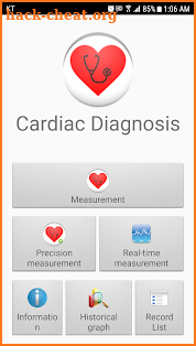 Cardiac diagnosis (heart rate, arrhythmia) screenshot