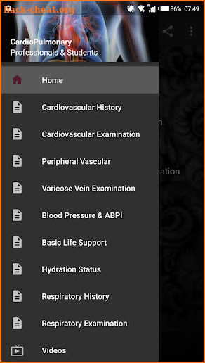 Cardiology & Respiratory Clinical Assessment screenshot