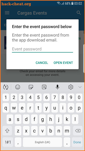 Cargas Events screenshot