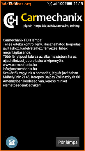 Carmechanix PDR Lámpa screenshot