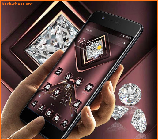 Carmine Velvet Glitter Diamond Theme screenshot
