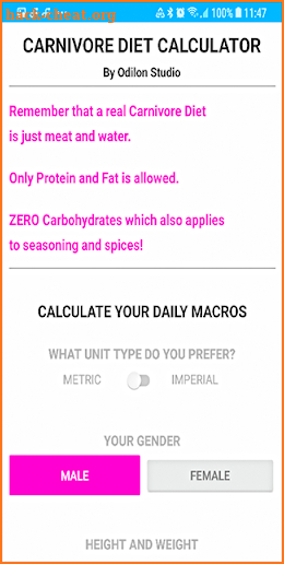 Carnivore Diet Calculator screenshot