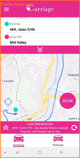 Carriage For Her Passenger App screenshot