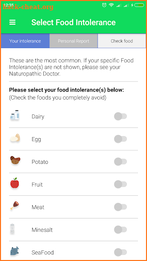 Carroll Food Intolerance screenshot