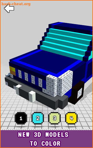 Cars 3D Color by Number: Voxel, Pixel Art Coloring screenshot