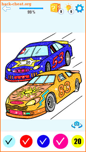 Cars Color By Number Glitter Cars Coloring Book screenshot