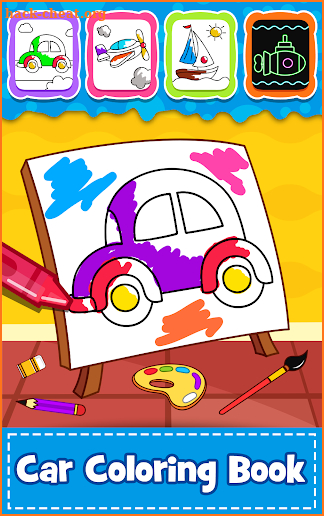 Cars Coloring Book for Kids - Doodle, Paint & Draw screenshot