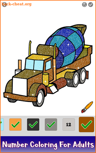 Cars Glitter Color by Number-Vehicle Coloring Book screenshot