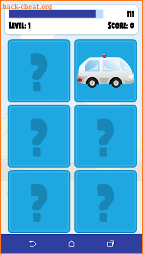Cars Memory Game for kids screenshot