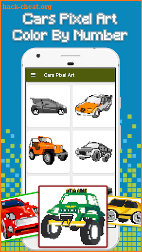 Cars Pixel Art - Number Coloring screenshot