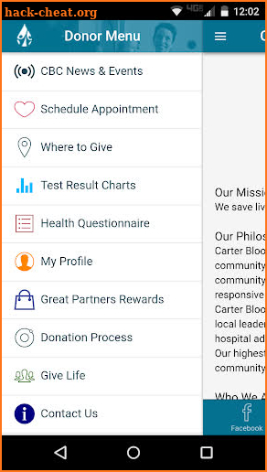 Carter BloodCare Mobile App screenshot