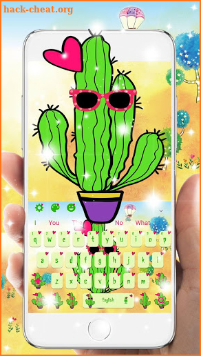 Cartoon Cactus Keyboard Theme screenshot