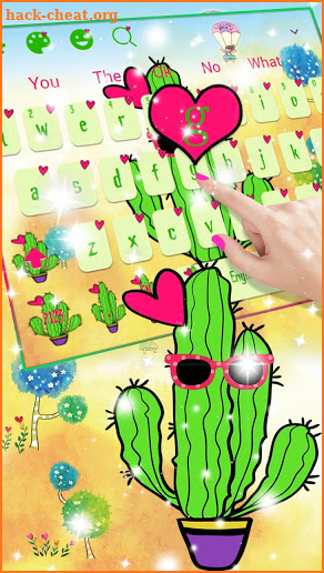 Cartoon Cactus Keyboard Theme screenshot