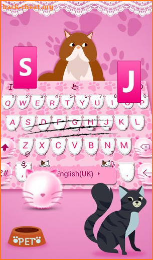 Cartoon Cat Paw Keyboard Theme screenshot
